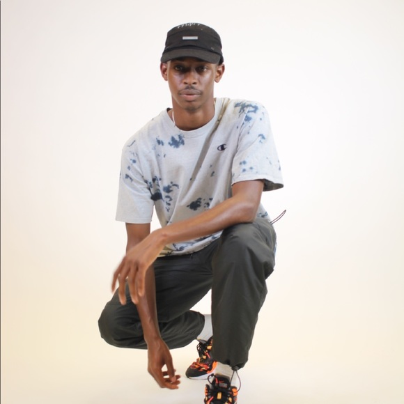 Champion Large Gray Logo Tie-Dye Tee Shirt Grey - Picture 3 of 6